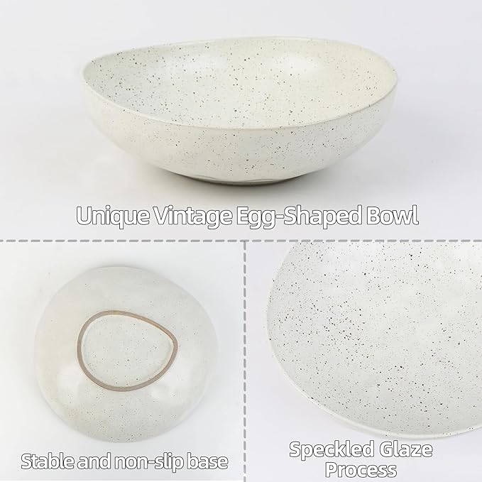 salomayes Wabi-Sabi Decorative Bowl, Matte Off-White Speckled Ceramic Key Bowl with Subtle Hammered Texture, One-of-a-Kind Artisan Glaze for Entryway or Kitchen Counter Décor
