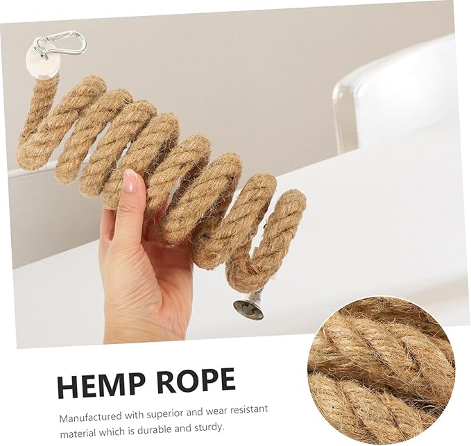 balacoo Bungees Climbing Toys Bungee Standing Hanging Rope Spiral Bird Jute Perches Conures Perch Plaything Cage Swing Parrot Parakeet Funny Small Toy Parakeets Chewing Comfy for Stand