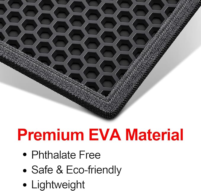 Waretary Cat Litter Box Mat: 47"x 36" Waterproof Kitty Cat Litter Trapping Mat, Easy-clean Double-layer Scatter Control Pad Rug (Black)