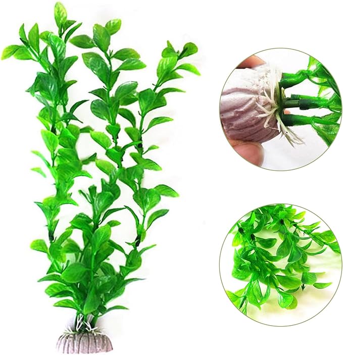 Aquarium Plants,Aquarium Decor,Fish Tank Plants Decor Accessories | 2 Pack Artificial Aquarium Plants Plastic Fake (Green,Purple)