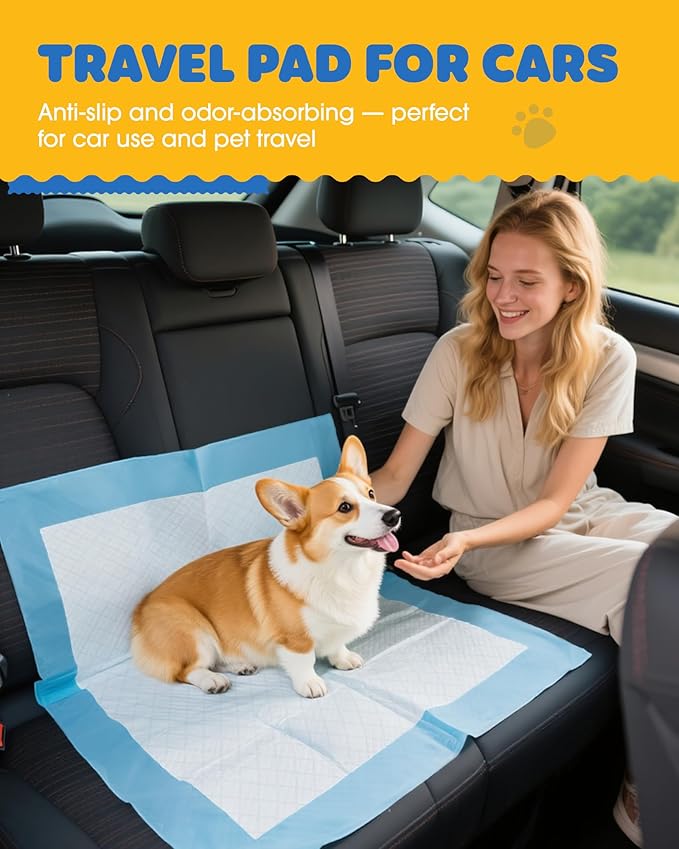 Powools 75-Pack XX-Large Puppy Pads - 38" x 28" Pee Pads for Dogs Potty Training with Leak-Proof Quick-Dry Design, 6-Layer Wee Wee Pads for Dogs, Blue