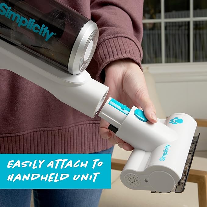 Simplicity Vacuums Pet and Upholstery Tool S67TURBO, Motorized Accessory Only for the S67 Cordless Stick and Hand Vacuum, Ideal for Cleaning Pets Hair, Stairs, Furniture, Cars, and More