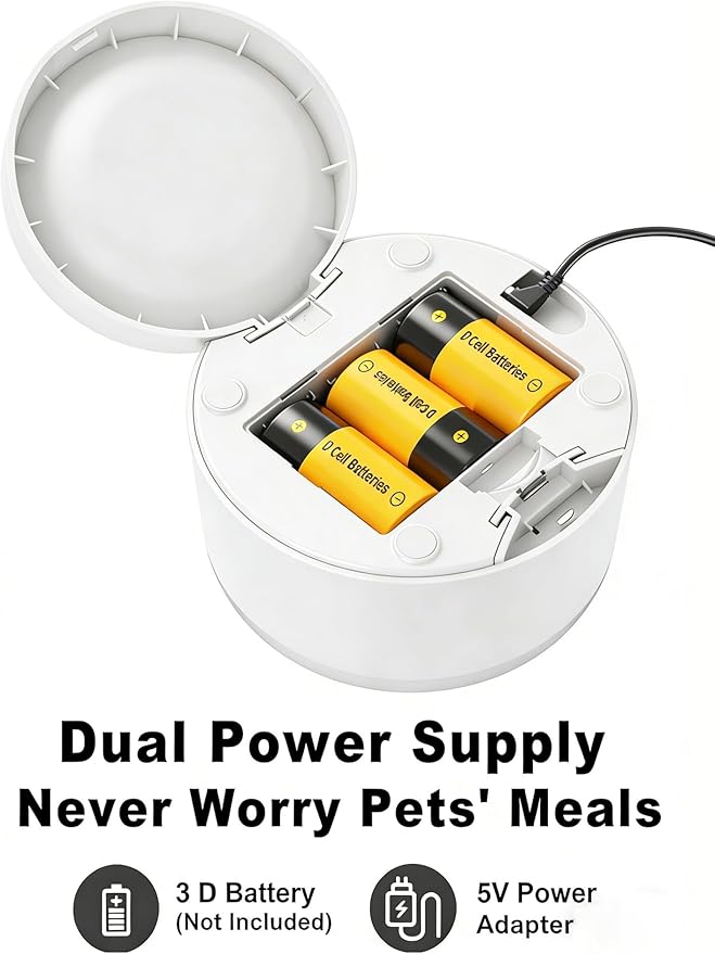 Automatic Cat Feeder, 2.4GHz WiFi Automatic Dog Food Dispenser, Fresh Protection, 4.5L Timer Feeder, Personalized Recording 10 Seconds, Easy to Clean, Stainless Steel Bowl (Single/White)