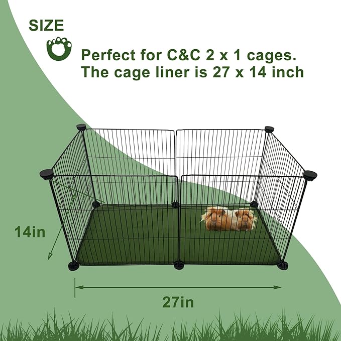 Guinea Pig Bedding Fleece Cage Liner C&C 2x1,Guinea Pig Fleece Blanket Cage Liner 14x28 (c&c 2x1 (2PCS))