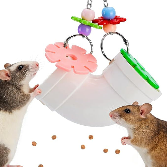 AOWPFVV Rat Enrichment Toys, Rat Foraging Toy for Various Treats, Slow Feeder Hanging Fancy Mice Cage Accessories Puzzle Toy More Healthy, Easy-Clean Rodent Toys for Rats, Mice or Parakeets