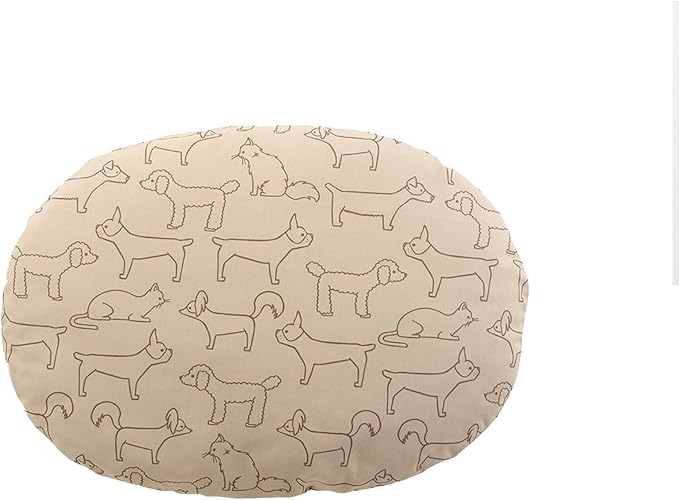 Richell: Oval Pet Bed - Small Brown - Dogs & Cats, Flexible Waterproof Plastic Frame, Washable Polyester Cushion Size 16.5 x 12.6 x 2.2”