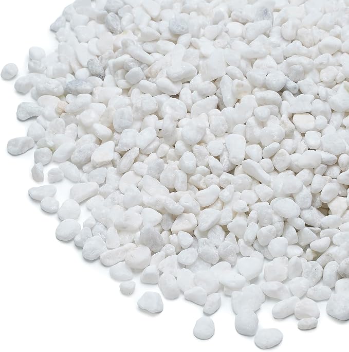 Mr. Fireglass 10 lbs White Pebbles,1/5" Natural Decorative River Rocks Aquarium Gravel for Indoor Plants, Vases, Succulents and Outdoor Garden Landscaping