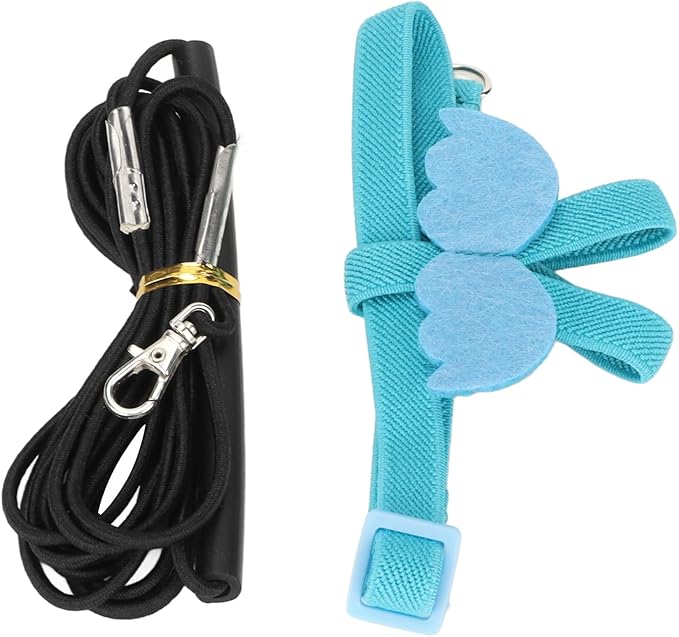Parrot Bird Harness Leash, Adjustable Parrot Nylon Anti Bite Flying Training Rope, Pet Outdoor Traction Lead, Bird Parrot Flight Suit with Leash for Parakeets Cockatiels Conures Budgies(XS-Blue)