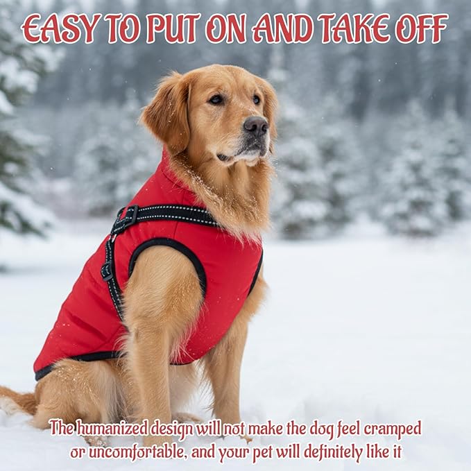1 PCS (Suitable for 8 to 10 pounds) 3 in 1 Winter Jacket for Dogs, Cozy and Warm Dog Coat, Water-Resistant Outer Layer, Adjustable Straps for Secure Fit, Ideal for Cold Weather, Small to Large Sizes