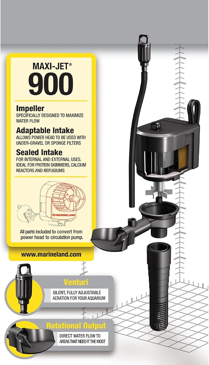Marineland Maxi-Jet 900, Multi-Use Water Pump And Power Head, Fully Convertible