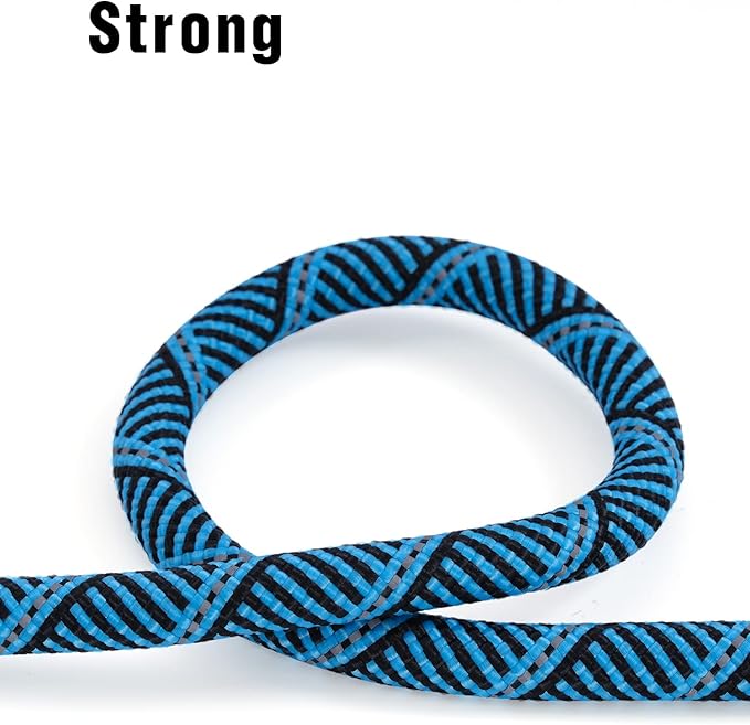 Long Dog Leash with Reflective Threads 15FT 20FT 30FT 50FT,Heavy Duty Bungee Dog Leashes for Small Medium Large Dogs,Shock Absorbing Training Leash for Walking,Hunting,Camping&Yard
