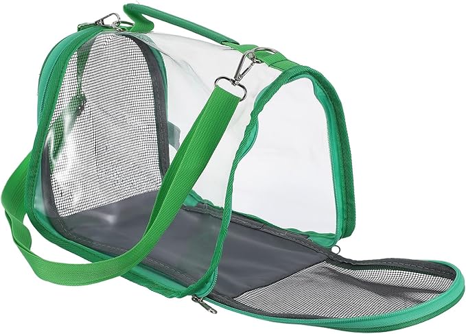 VILLCASE Portable Bird Travel Cage Carrier for Small Birds Budgie Parrot Lightweight Green Compact Outdoor Transport Bag