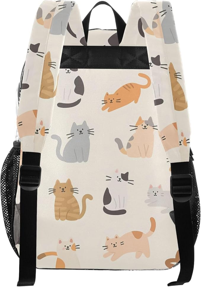 Bolaz Clear Backpack for School Cats in Different Poses Pattern Transparent Bookbag for Girls See Through PVC Boy Backpacks