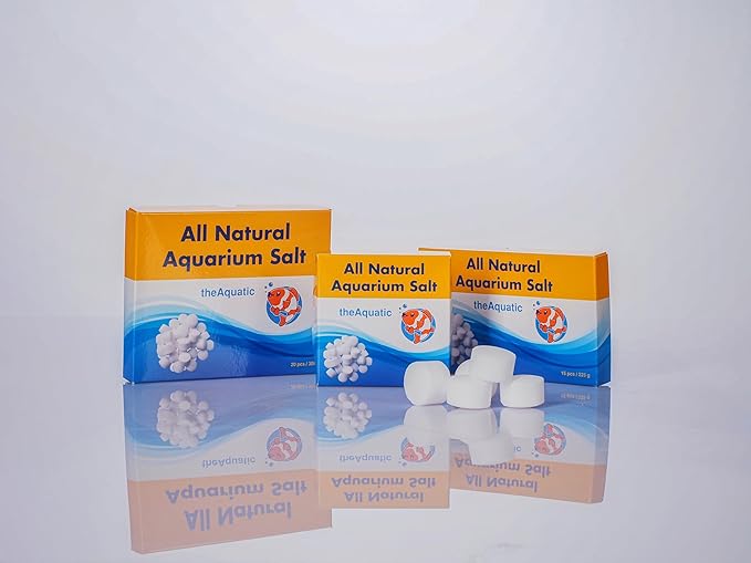 Premium Aquarium Salt, Aquarium Salt Freshwater Tablets for Aquarium Water Treatments Essential Supplies (15 Tablets)