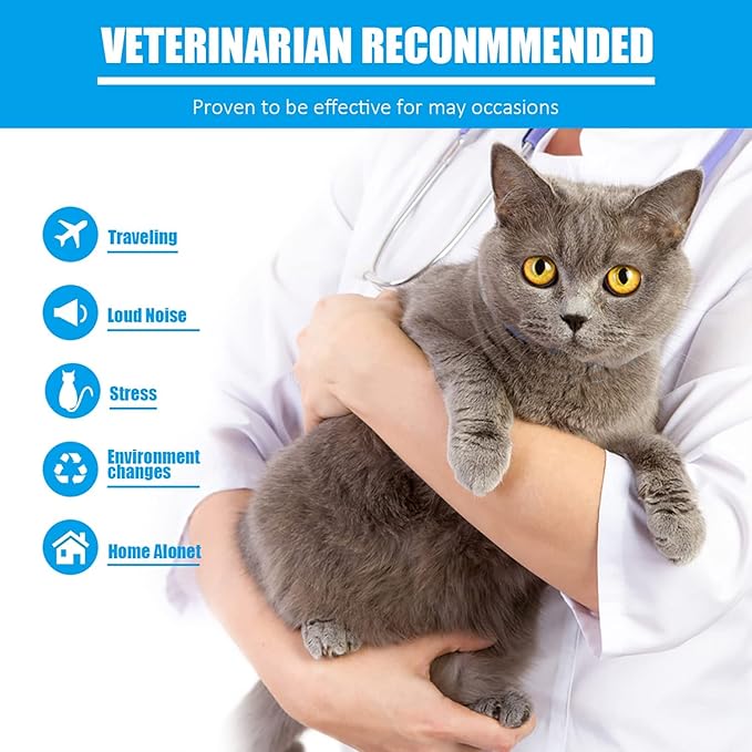 Calming Collar for Cats - Pheromone Calm Collars, Anxiety Relief Fits Cats Adjustable and Waterproof with 100% Natural 3 Packs