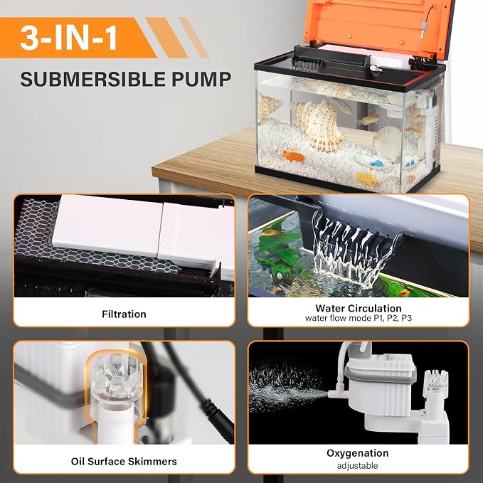 hygger Smart Aquarium Starter Kit, Glass Fish Tank with 24/7 Mode Light, Heater, Water Pump, Filter Media, Auto Feeder,Water Changer, Cleaning Tool, Fishing Net,Timer Automatic Switch (10 Gallon)