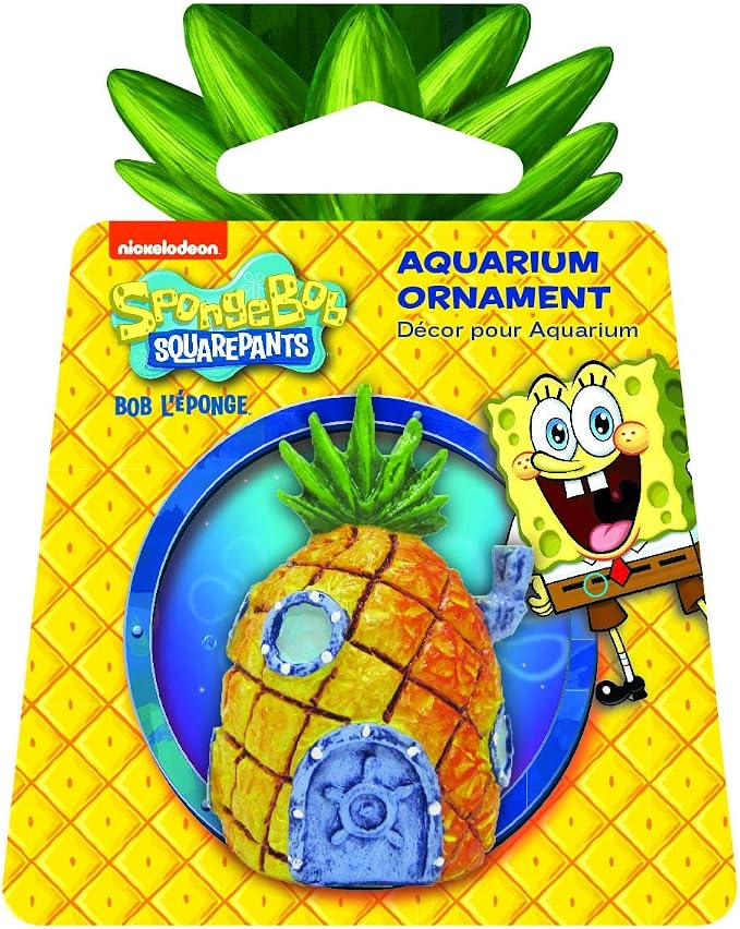 Penn-Plax Officially Licensed Spongebob Squarepants Aquarium Ornament – Pineapple Home (Mini/Small Size) – Perfect for Freshwater and Saltwater Tanks