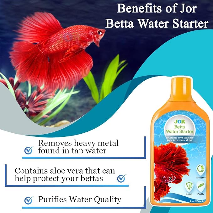 Jor Betta Water Starter, No Aloe Vera Added, 6.75 oz (200 ml), Remove Chlorine, Chromine from Tap Water & Other Harmful Chemical. for Aquarium Shrimp, Fish, Hermit Crab & Snails