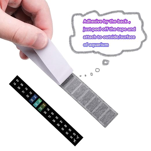 Zonon 12 Pcs Stick on Thermometer Strips Horizontal Thermometer Stickers Digital Temperature Display for Fermenting, Brewing, Wine, Beer, 64-93 Fahrenheit/ 18-34 Centigrade