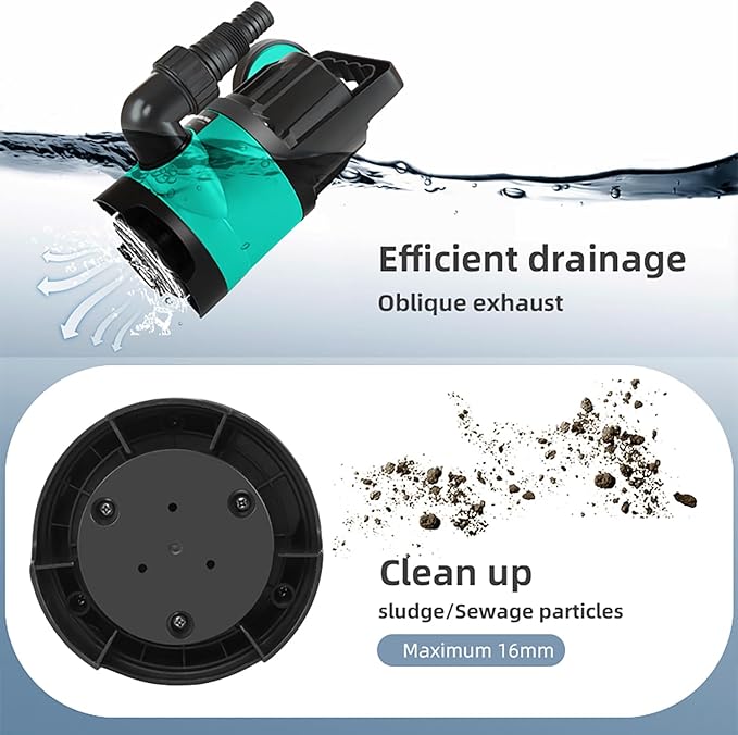 Sump Pump 2000GPH, Prostormer 1/2 HP Submersible Water Pump with Automatic Float Switch, Portable Utility Pump for Pool, Garden, Pond, Basement, Flood Drainage