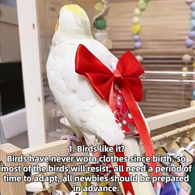 Bird Diaper Parrot Washable Diapers, Parrot Flight Suit, Reusable Nappies for Parakeet Cockatiel Mini Macaw Budgie Conure Lovebird (Beige,2XL)