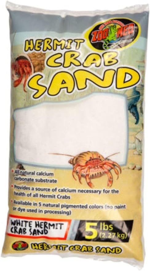 Zoo Med White Hermit Crab Sand 5 lbs - Pack of 2 (2 Items)