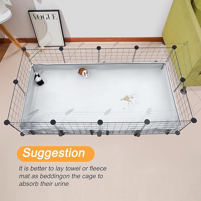 Guinea Pig Cage Liner Tarp Bottom Waterproof and Washable Base Also for Rabbits, Bunny, Chinchesillas, Hedgehog, Ferrets and Other Small Animals(36x72 inches)