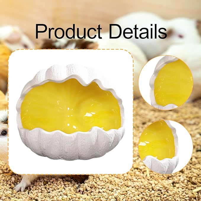 Ceramic Hamster Nest Habitat Hideaway Cooling Pet House Decorative Nest for Gerbil Mice Hedgehog Chinchilla Dwarf, Yellow