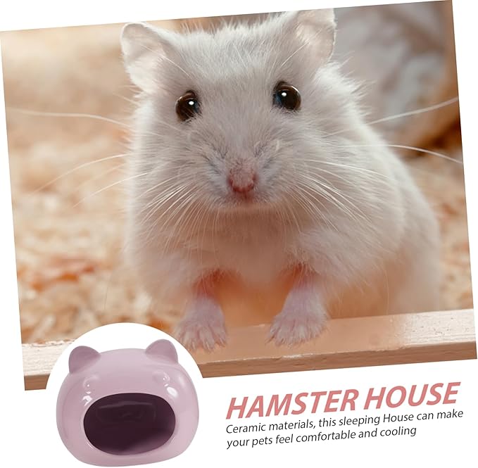 Toddmomy Ceramic Hamster Hideout Bed Cooling Pet Bed for Small Animals Guinea Pig Hedgehog