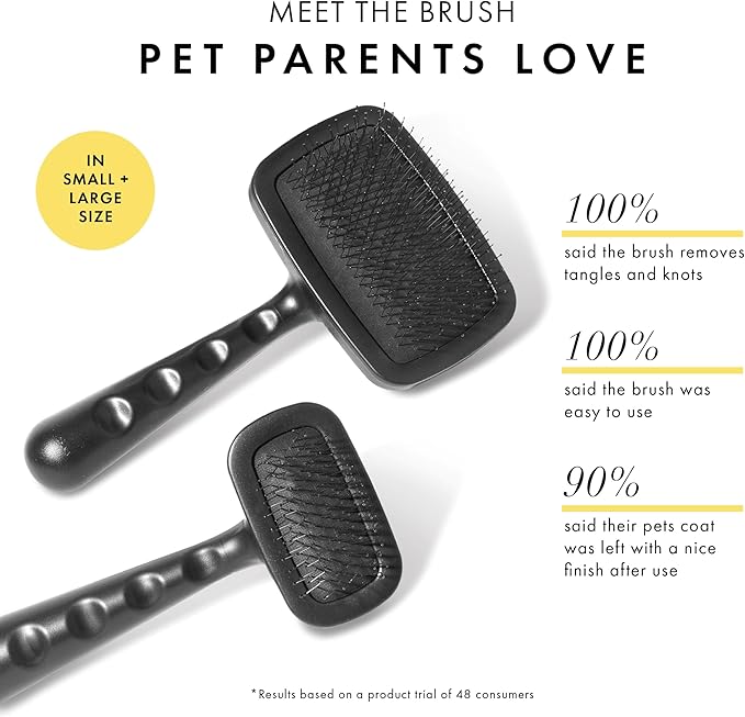 Tweezerman Dog and Cat Slicker Brush for Pets, Grooming Brush with Coated Bristles to Prevent Scratching and Ergonomic Handle