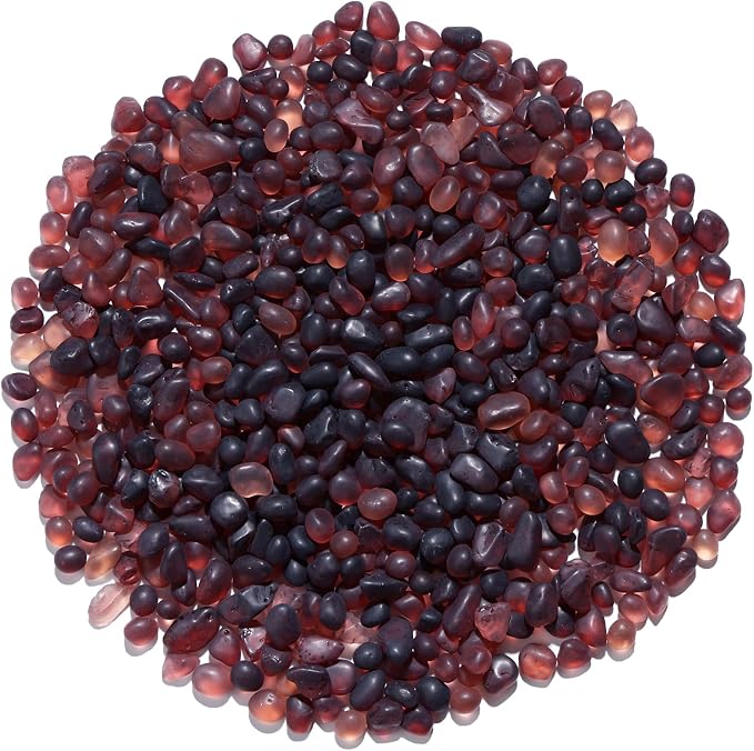 QYGL Sea Glass Stones - 0.9LB Purple Frosted Glass Pebbles Gemstones | Perfect for Aquarium Rocks, Fish Tank Gravel, Vase Fillers, DIY Crafts, and Home Decor