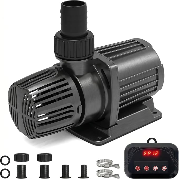 1587 GPH Pond Pump, 55W Submersible Water Pump with Control Panel | 16.5FT. Lift Height for Koi Pond Pool, Waterfall, Fish Tank, Hydroponic, Ultra Quiet, Barrier Bag & 16.5FT Power Cord