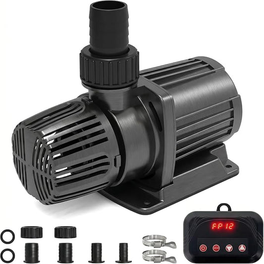 3968 GPH Submersible Water Pump, 110W Pond Pump with Control Panel | 29.6FT. Lift Height for Koi Pond Pool, Waterfall, Fish Tank, Hydroponic, Ultra Quiet, Barrier Bag & 16.5FT Power Cord