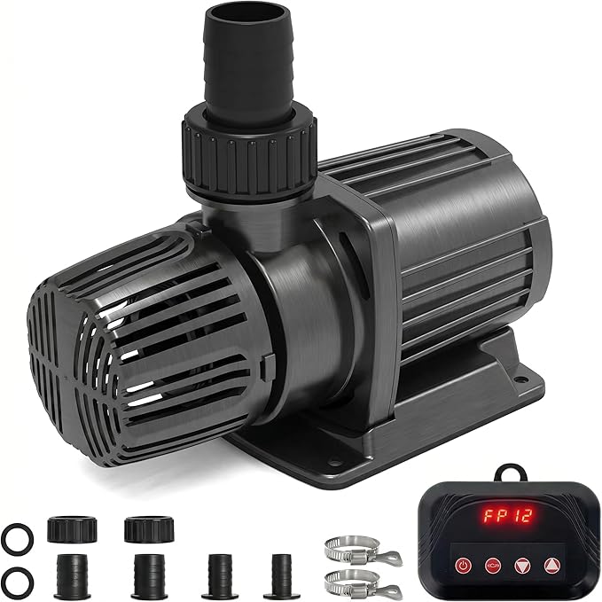 3174 GPH Submersible Water Pump, 95W Pond Pump with Control Panel | 21.4FT. Lift Height for Koi Pond Pool, Waterfall, Fish Tank, Hydroponic, Ultra Quiet, Barrier Bag & 16.5FT Power Cord