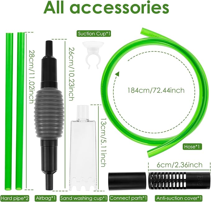 PVC Aquarium Water Changer Kit, Fish Tank Vacuum Cleaneraccurate Control Aquarium Siphon Gravel Cleaner, Efficient Drainage for Water Changing Sand Washing and Maintenance