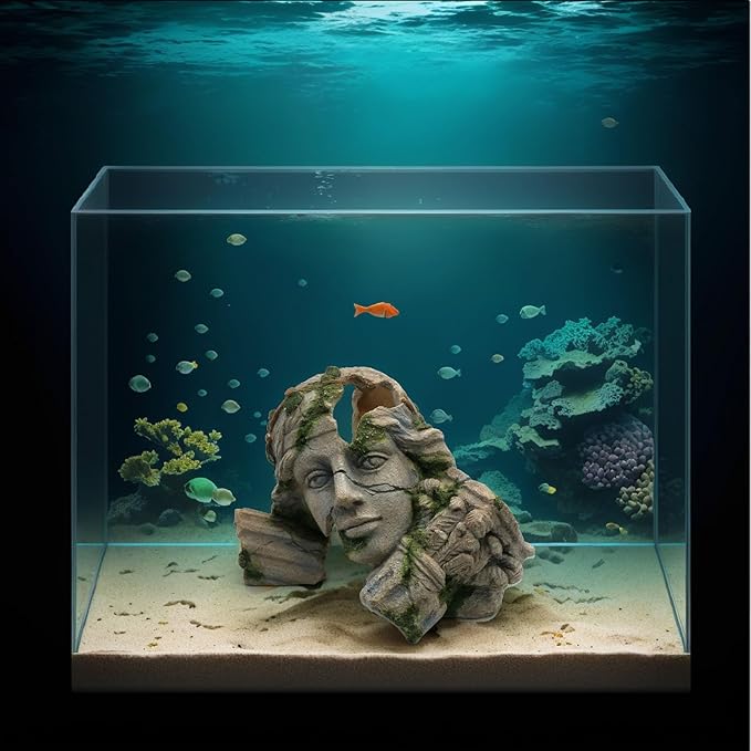 relaqcc Reptile Cave Hideout Tank Accessories Decorations, Aquarium Hideaway Cave Fish Tank Decorations for Amphibians, Betta Fish, Shrimp, Lizards, Leopard Gecko