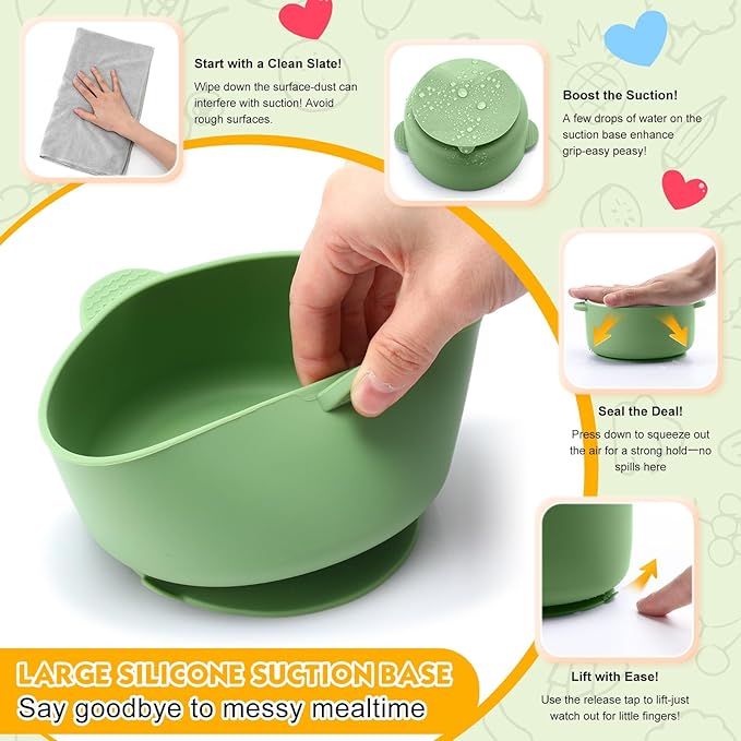 Domensi 4 Sets Kids Porcelain Bowls with Suction Sleeves Toddler Suction Bowl Upgrade Durable Microwave Dishwasher Safe Cereal Soup Snack Dishes for Baby Children Feeding Supplies (Morandi Colors)