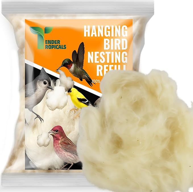 Natural Kapok Bedding for Small Birds & Pets | 2.1oz Ultra Soft Nesting Material for Finch, Canary, Parakeets, Hamsters, Sugar Gliders, Rabbits, Squirrels & Mice | Safe Plant-Based Eco Nest Fiber