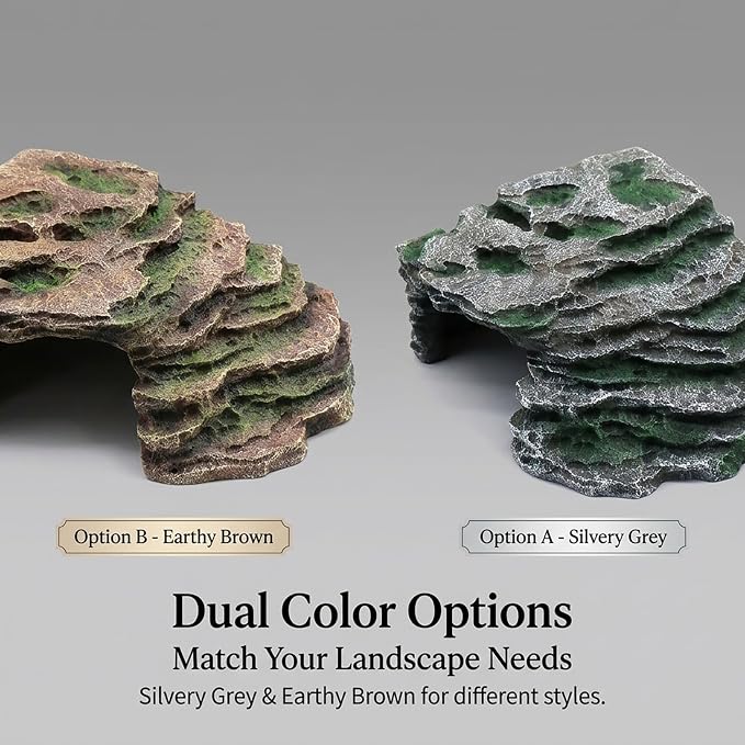 Large Reptile Hide Shale Scape Step Ledge, Reptile Cave Hideout, Bearded Dragons Accessories, Basking Rocks for Bearded Dragons