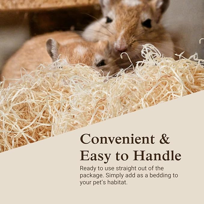 The Habitat Life - Natural Ribbon Cut Excelsior - for Birds, Hamsters, Gerbils, Rats & Other Small Mammals - Soft & Absorbent - Wood Fiber - Dye-Free & Safe - Medium - 2 Pack