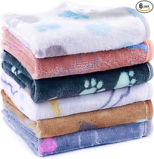 YedsIntu 6 Pcs Washable Guinea Pig Blankets Absorbent Small Animal Fleece Bedding Cage Liners Reusable Pet Pee Pad Sleep Mat Pad Cover for Hamster Ferret Rabbit Chinchilla Hedgehog (Grey, 20" x 30")
