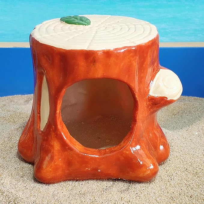 Hamster Hideout Ceramic, Hamster House and Habitats Cool Bed Ideal for All Season Dwarf Gerbil Mice Golden Bear