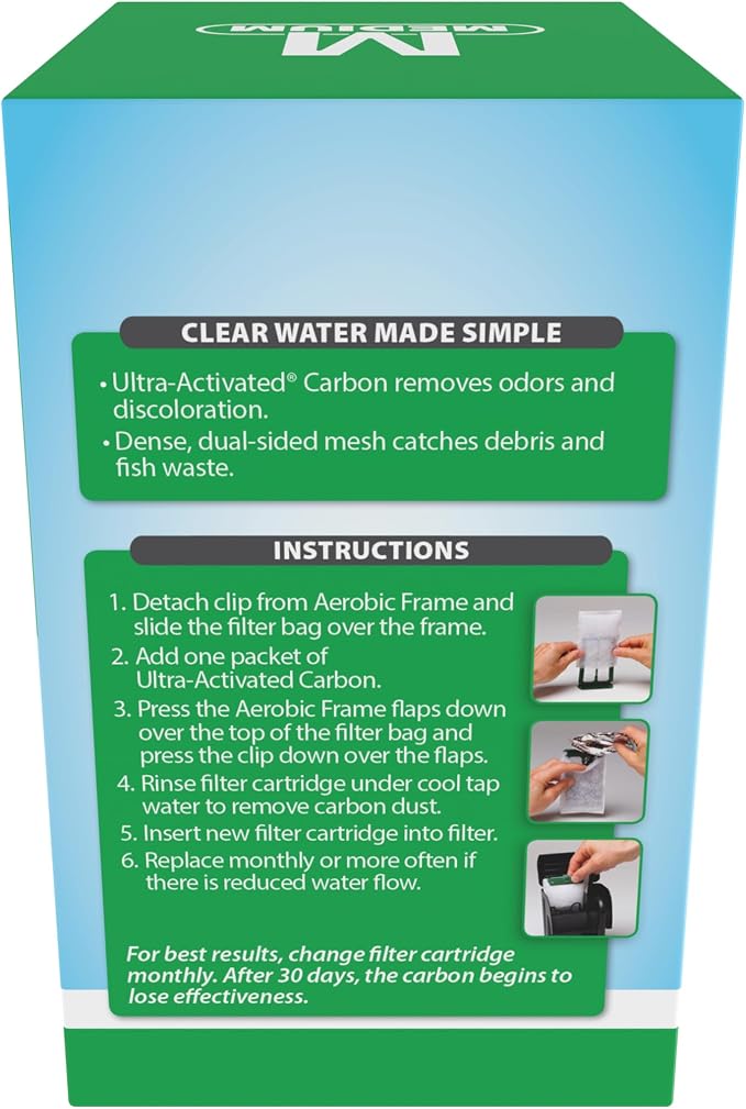 Tetra Whisper Bio-Bag Medium Filter Cartridges for Aquariums, 6 Count | Unassembled, Fits Tetra Whisper Fish Tank Filters 5-10 Gal, PF-10, IQ 10, Replace Monthly