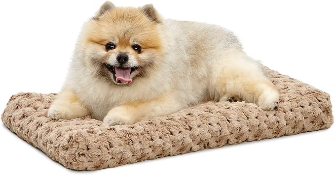 MidWest Homes for Pets XS QuietTime Deluxe Mocha Ombre Swirl Plush Pet Bed, Machine Washable, Non-Skid Bottom, Soft Crate Mat for 22-inch Crates
