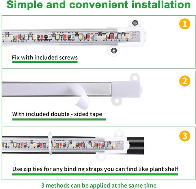 7.8'' 3 Head LED Grow Light Strips, Grow Lamps for Indoor Plants Full Spectrum, Plant Light with 4/8/12H Timer, 10 Dimmable Levels for Seedling Succulent,Best Match for Plant Shelf