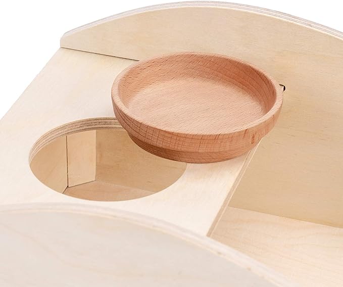 Niteangel Hamster Sand Bath Dust Free Box - Wooden Critter's Shower & Digging Sand Bathtub for Small Animals Like Hamsters Mice Lemming or Gerbils (Medium-11.8-inch L x 7.8-inch W)