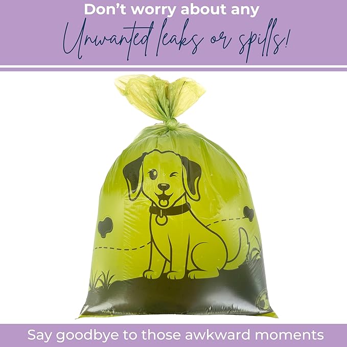 Pet Faves Eco-friendly Dog Poop Bags -100% Leak-Proof, Strong and Extra Long Doggie Poop Bags for Dogs and Cats waste bag, Lavender Scented - 150 Bags (1 pack)