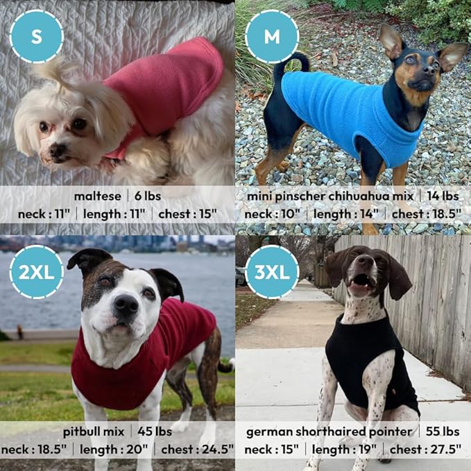 Gooby Stretch Fleece Vest Dog Sweater - Indigo Blue, Large - Warm Pullover Super Stretchy Fleece Dog Jacket for Small to Large Dogs