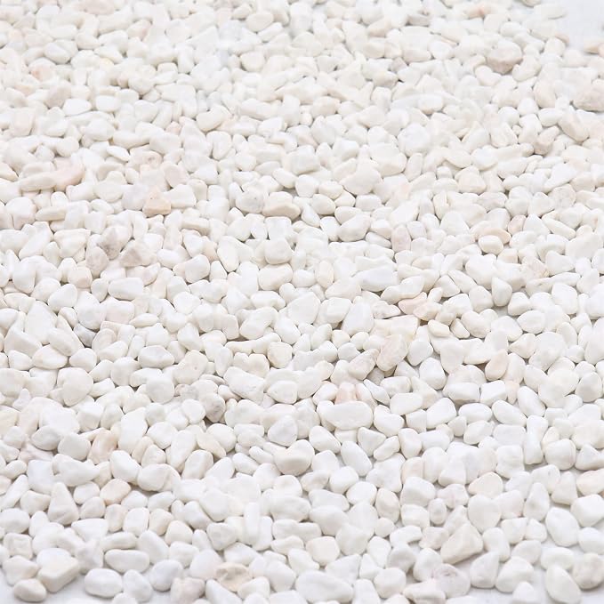 White Rocks for Plants & Planters, Decorative Pebbles, 1/5 Inch, 2 lb
