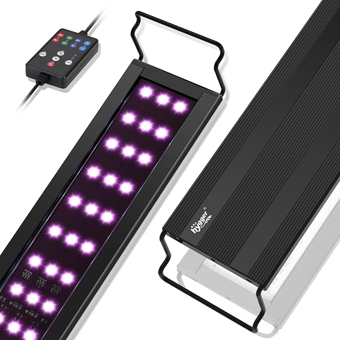 hygger LED Aquarium Light, 36W Full Spectrum Fish Tank Light with Multi-Color Timer DIY Mode 24/7 Natural Mode Adjustable Brightness, Aquarium Plant Light with Extendable Brackets for 36~41IN Tank